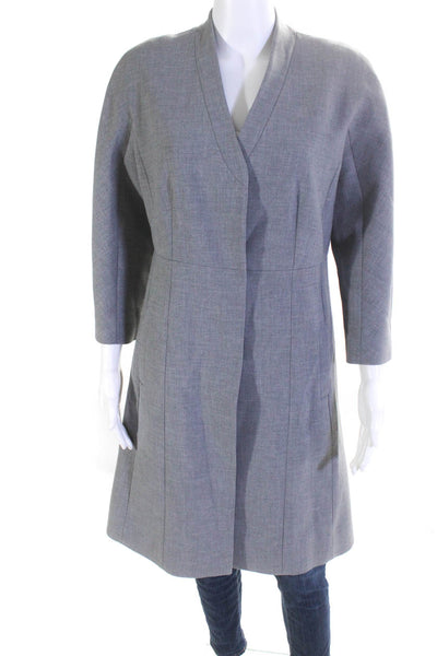 Classiques Entier Women's Snap Front 3/4 Sleeve Mid Length Jacket Gray Size M