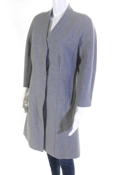 Classiques Entier Women's Snap Front 3/4 Sleeve Mid Length Jacket Gray Size M