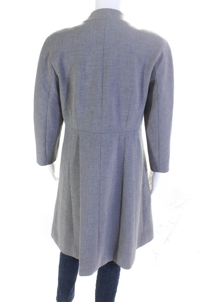 Classiques Entier Women's Snap Front 3/4 Sleeve Mid Length Jacket Gray Size M