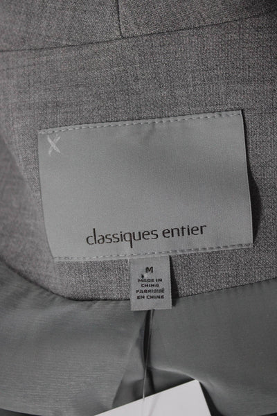 Classiques Entier Women's Snap Front 3/4 Sleeve Mid Length Jacket Gray Size M