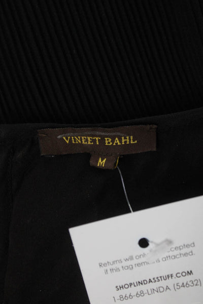 Vineet Bahl Women's Embellished Short Sleeve Lace Blouse Black Size M