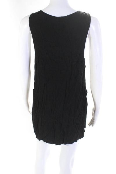 Reformation Womens Side Cutout Crew Neck Sleeveless Mini Shift Dress Black Small