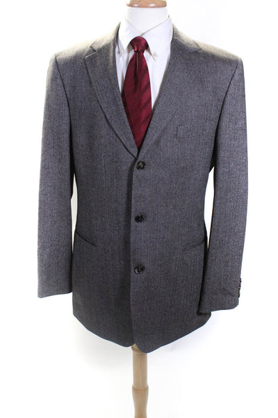 Hugo Boss Mens Wool Textured Button Collared Long Sleeve Blazer Brown Size EUR42