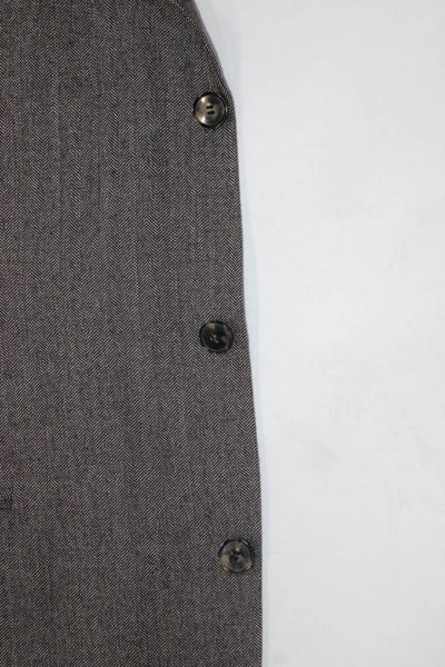 Hugo Boss Mens Wool Textured Button Collared Long Sleeve Blazer Brown Size EUR42
