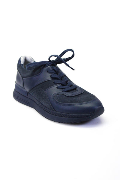 Everlane Unisex Adults Leather Round Toe Low Top Sneakers Navy Size W8 M6