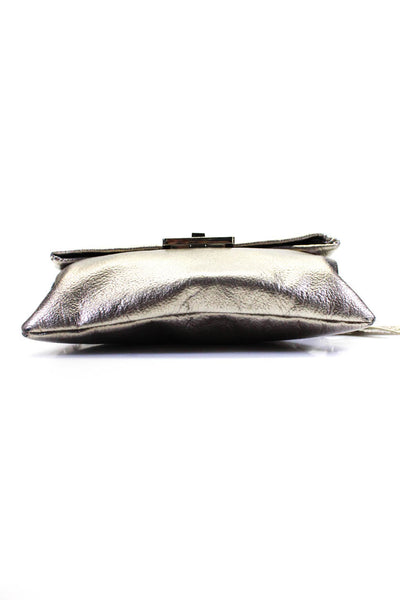 Sondra Roberts Women's Patent Leather Flap Zip Crossbody Bag Silver