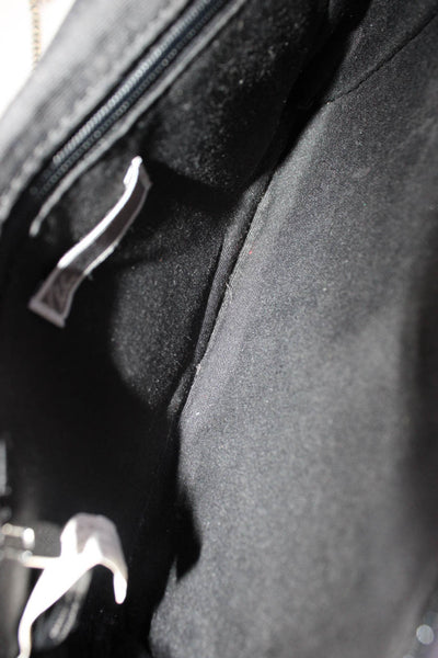 Chelsea 28 Women's Chain Link Quilted Flap Clutch Handbag Black