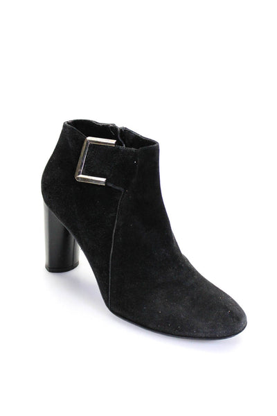 Robert Clergerie Womens Suede Buckle Zip Up Ankle Boots Black Size 39.5 9.5