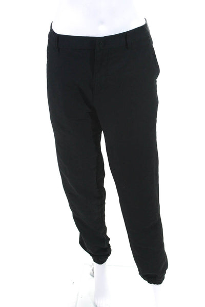 DKNY Womens Mid-Rise Elastic Waist Ankle Length Taper Joggers Pants Black Size L