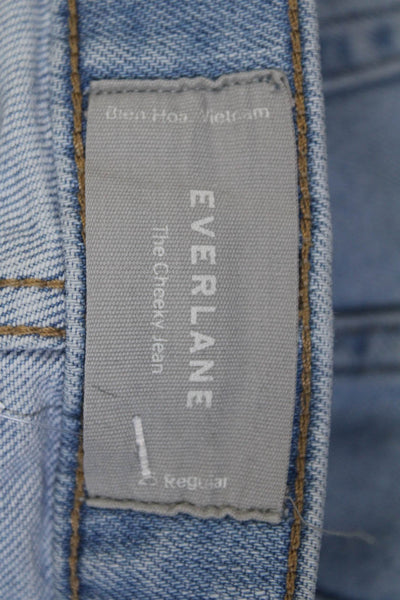 Everlane Womens Denim Light Wash Mid-Rise Straight Leg Cheeky Jeans Blue Size 25