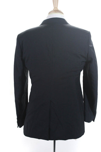 Lanvin Mens Wool Notched Lapel Long Sleeve Two Button Blazer Jacket Blue Size 38