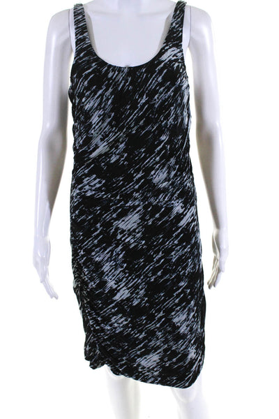 Theory Womens Storm Cloud Ruched Sleeveless Body Con Dress Black Size Medium