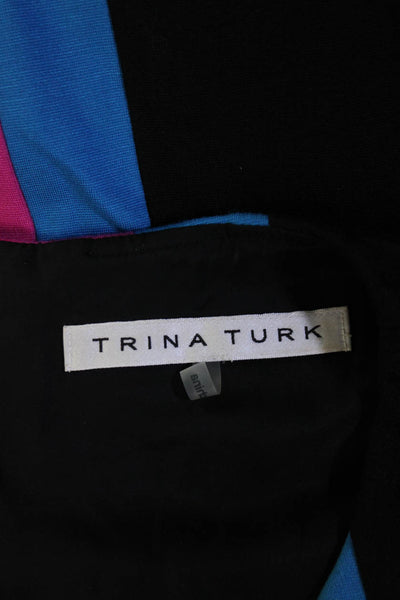 Trina Turk Womens Sleeveless Body Con Dress Black Pink Size 2