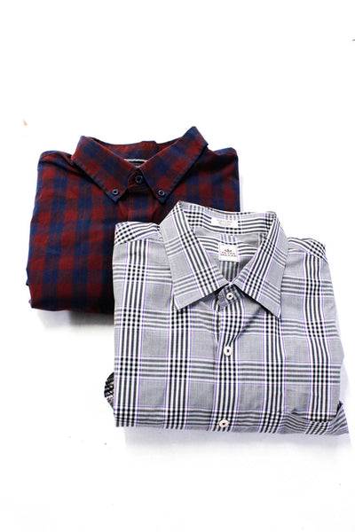 Peter Millar Nordstom Mens Plaid Long Sleeve Button Up Shirt Size XL 2XL Lot 2
