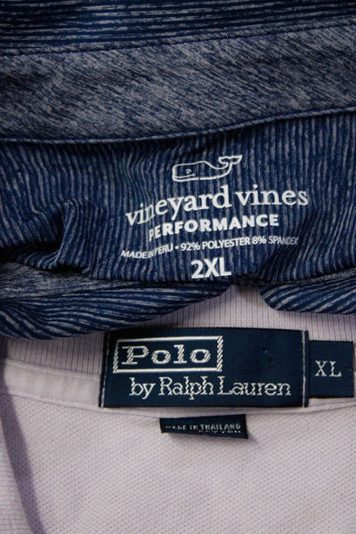 Polo Ralph Lauren Vineyard Vines Mens Polo Shirt Light Purple Blue XL 2XL Lot 2