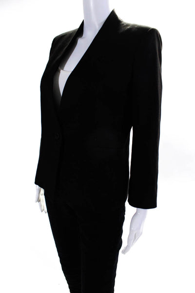 Helmut Helmut Lang Womens V Neck One Button Blazer Jacket Black Size 4