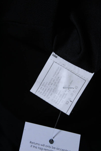Chanel Boutique Womens Back Zip Crew Neck Mini Sheath Dress Black Wool FR 38