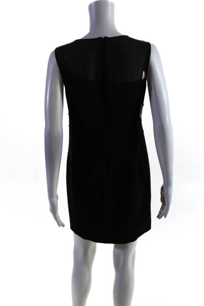 Emilio Pucci Womens Back Zip Beaded Striped Sheer Sheath Dress Black Size 10