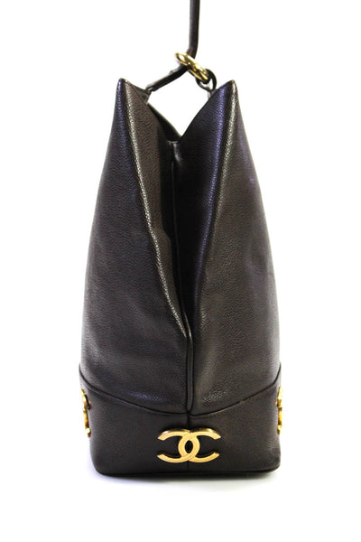 Chanel Womens E2300496 Chanel Sling Shoulder Brown Caviar Leather Sling Bag