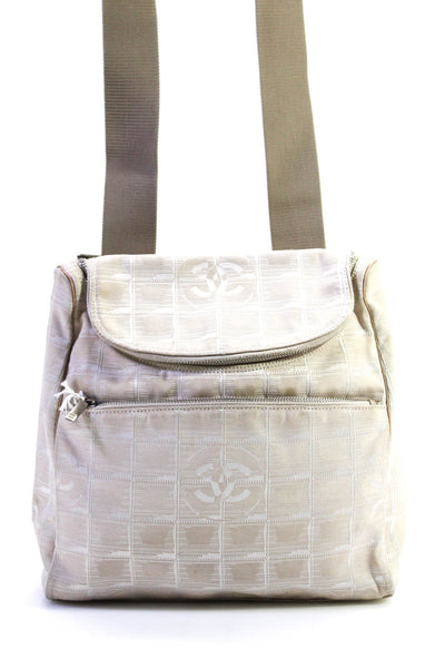 Chanel Womens E2301678 Chanel Small CC Sport Beige White Canvas Backpack