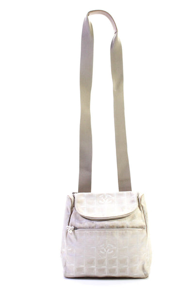 Chanel Womens E2301678 Chanel Small CC Sport Beige White Canvas Backpack