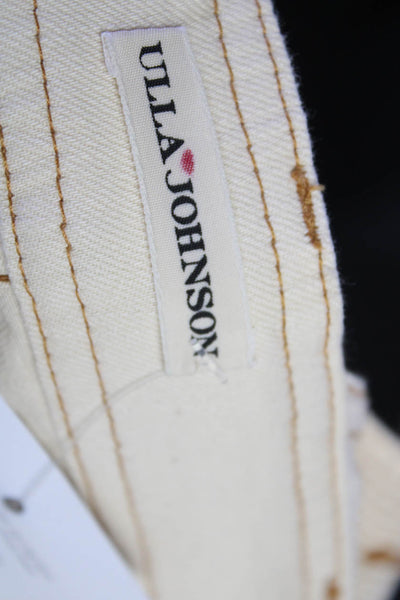Ulla Johnson Womens Cotton Contrast Stitching Zip Up Overalls Beige Size 0