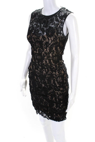 Nanette Lepore Women's Sleeveless Lace Mini Dress Black Size 0