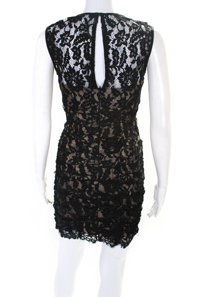 Nanette Lepore Women's Sleeveless Lace Mini Dress Black Size 0