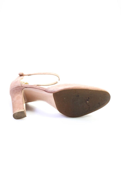 Gianvito Rossi Womens High Heel Ankle Strap Pumps Blush Pink Suede Size 38 8