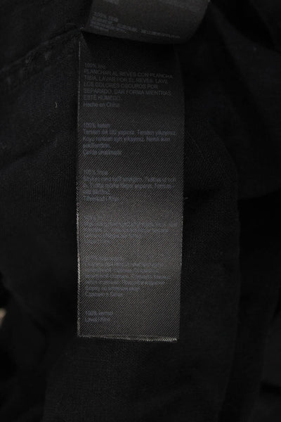 Allsaints Womens Long Sleeve Woven Light Weight Jacket Black Linen Medium