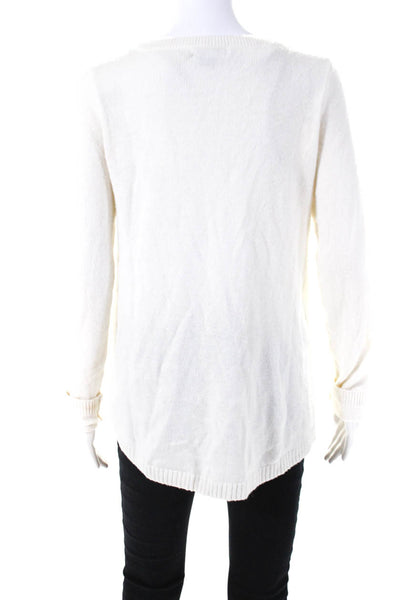 Vince Womens Long Sleeves Pullover Crew Neck Sweater White Size Small