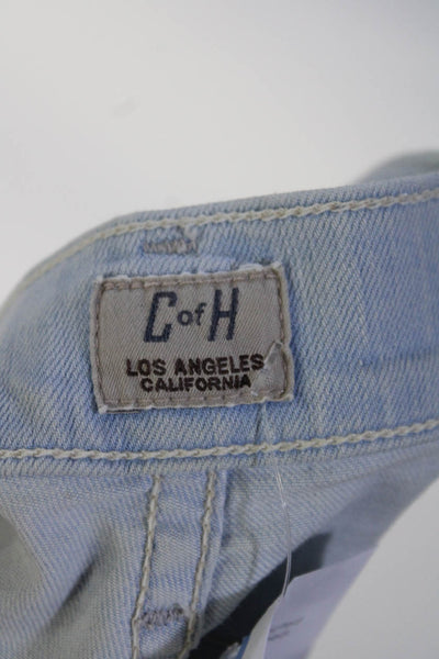 C of H Los Angeles Womens Buttoned Distress Light Skinny Jeans Blue Size EUR31