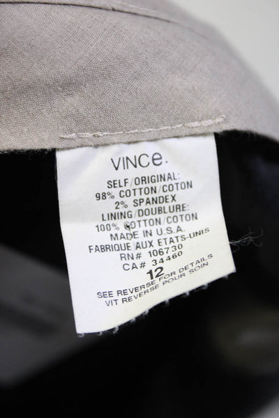 Vince Womens Flat Front Slim Straight Khaki Chino Pants Olive Green Size 12