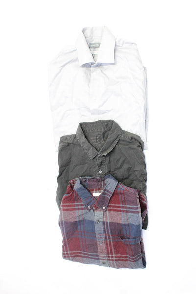 Michael Kors Outerknown Mens Cotton Shirts Gray Multicolor Size 15.5 M Lot 3