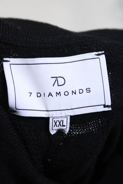 7 Diamonds Men's Short Sleeve Collared Casual Button Down Shirt Black Size XXL