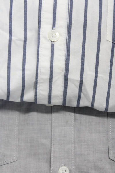 Calvin Klein J Crew Mens Short Sleeve Long Sleeve Button Up Shirt Medium Lot 2