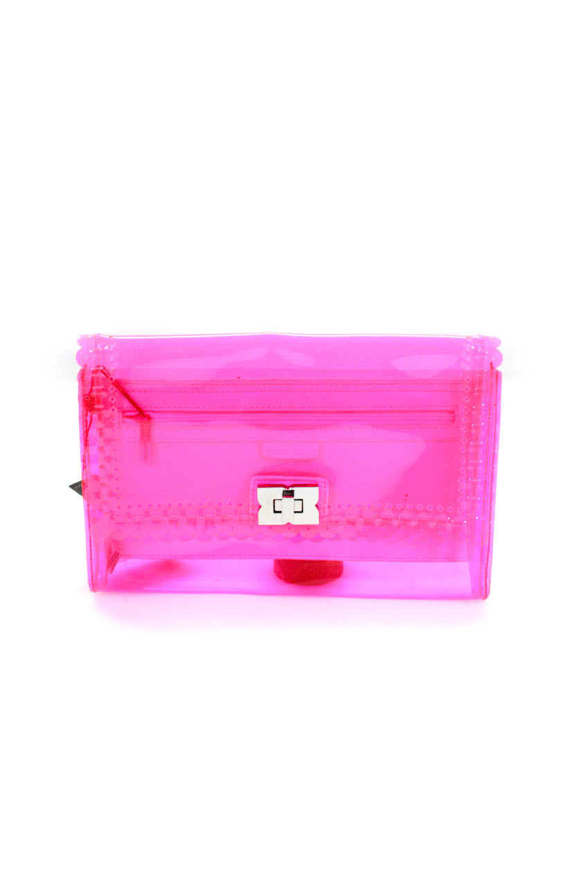 BCBGMAXAZRIA Women s Latch Lock Clutch Handbag Pink Size M Shop