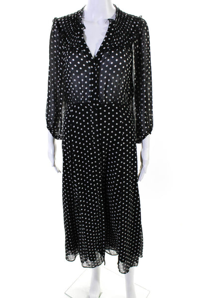 Rixo Women's Leopard Print Button  Down V-Neck Maxi Dress Brown Size XS