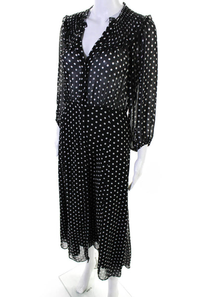 Rixo Women's Leopard Print Button  Down V-Neck Maxi Dress Brown Size XS