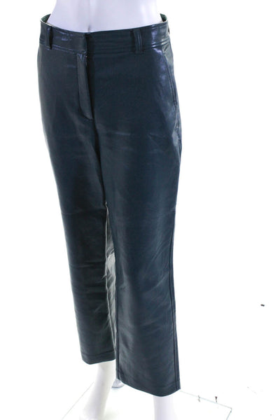 Babaton Womens Hook & Eye High Ride Straight Tapered Dress Pants Blue Size 6