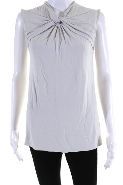 MM. La Fleur Womens Jersey Knit Twisted Collar Sleeveless Blouse Top Gray Size S