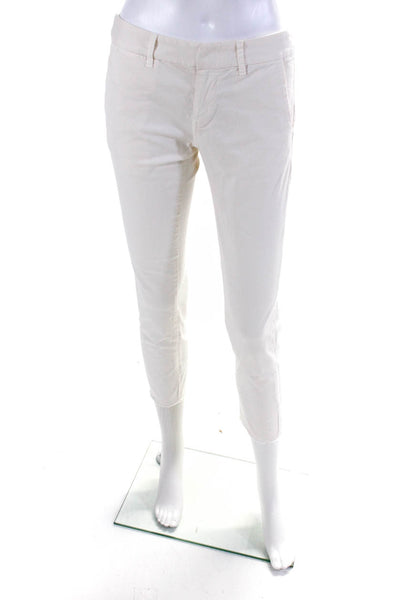 Nili Lotan Womens Cotton Low Rise Straight Leg Chinos Pants Beige Size 0