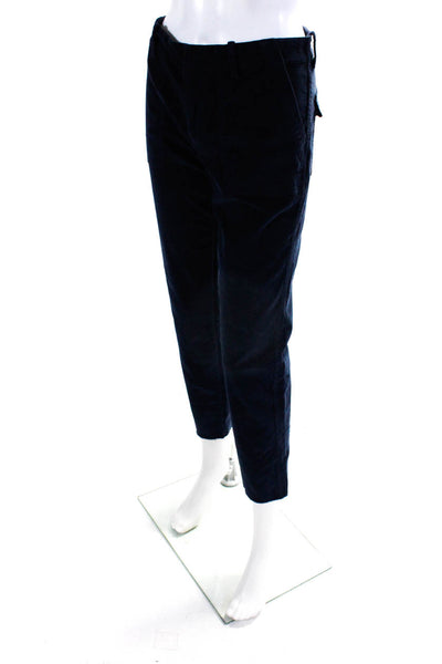 Nili Lotan Womens Corduroy Cotton High Rise Straight Leg Pants Navy Blue Size 6