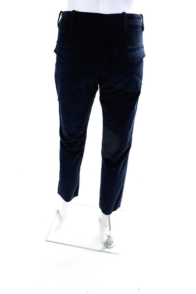 Nili Lotan Womens Corduroy Cotton High Rise Straight Leg Pants Navy Blue Size 6