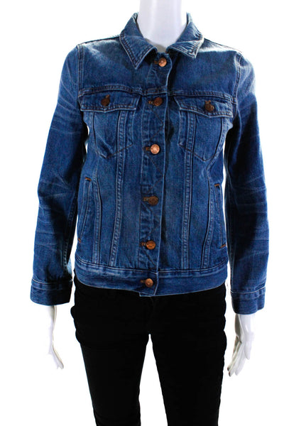 Madewell Womens Denim Button Down Classic  Jacket Blue Cotton Size Small