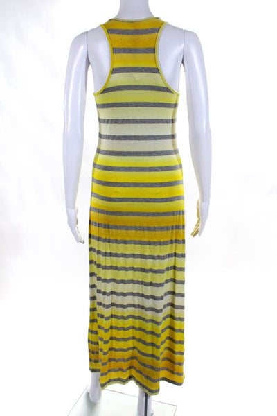 Eight Sixty Womens Striped Jersey Midi Tank Dress Yellow Gray Size Extra Small