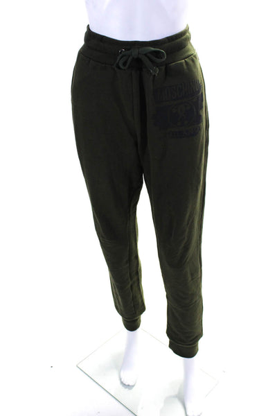Moschino Couture Womens Drawstring High Rise Sweatpants Green Cotton Size 29