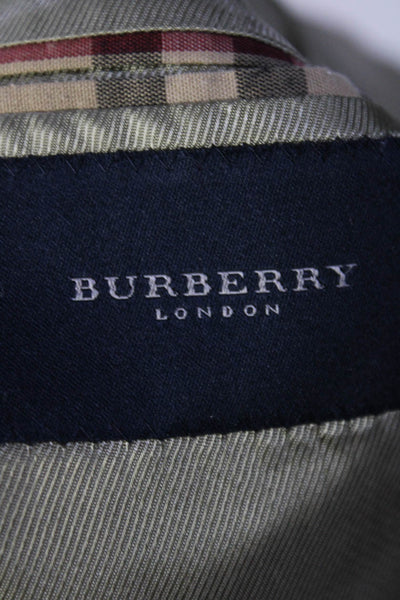 Burberry Men's Collar Long Sleeves Two Button Line Jacket Green Plaid Size 50