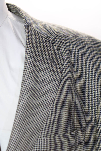 Burberry Men's Collar Long Sleeves Herringbone Jacket Black Size 50