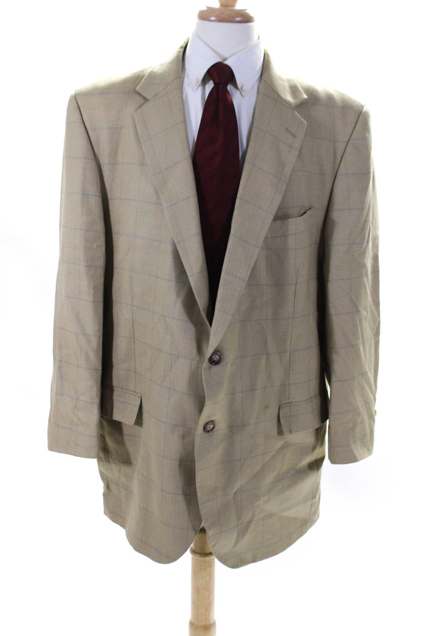 Alan Flusser Men's Collar Long Sleeves Line Two Button Jacket Plaid Si -  Shop Linda's Stuff